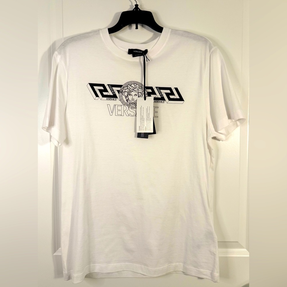 Versace Medium white with black Greca